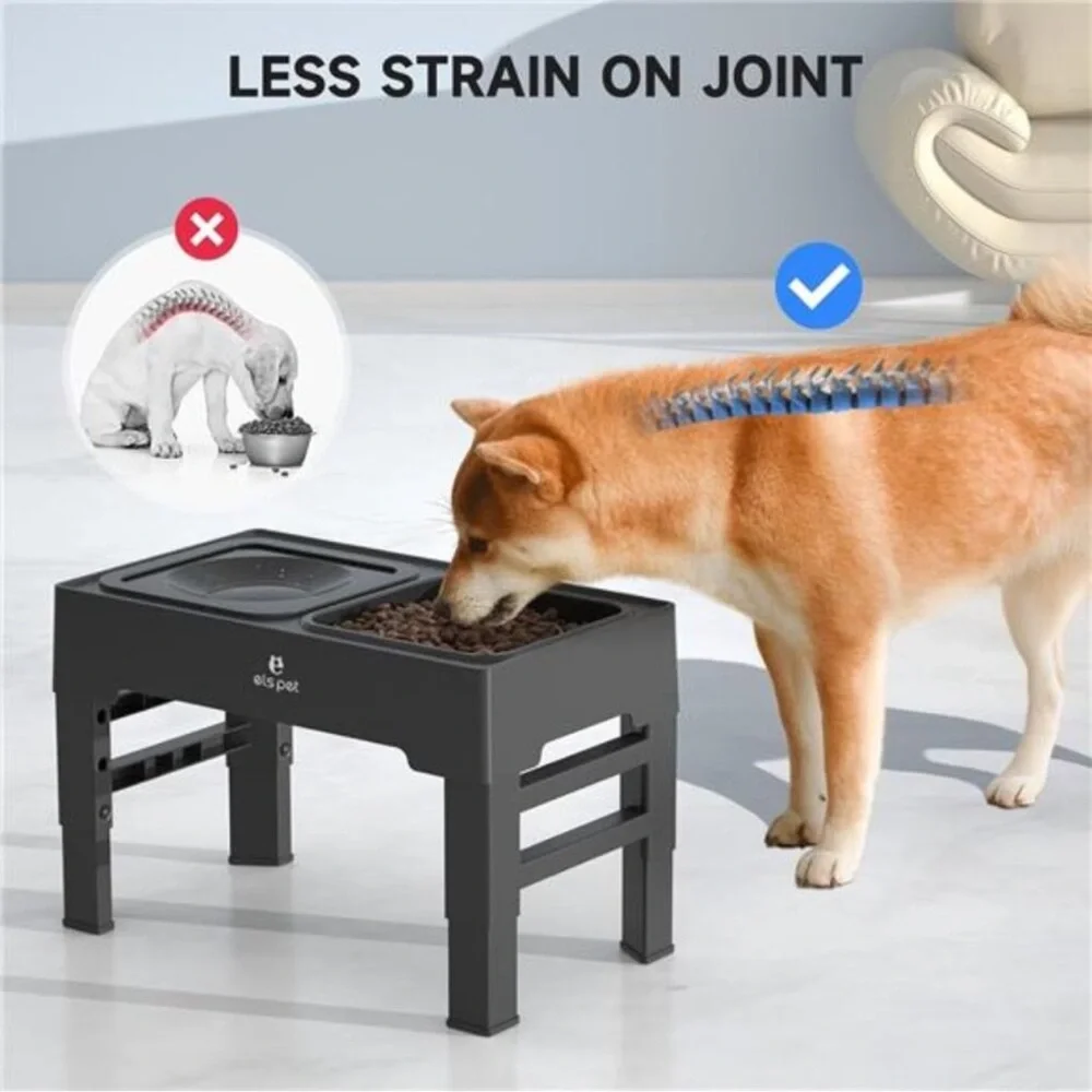 Elevated Dog Bowls, Adjustable Raised Dog Bowls with No Spill Dog Water Bowl